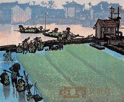 黄丕谟 喜雨江南 46.5×57cm